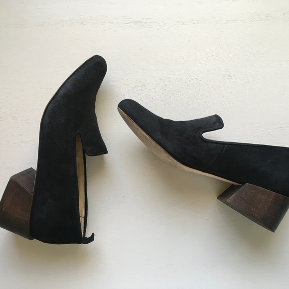 Mari Giudicelli Shoes - Mari Giudicelli black suede loafer pump